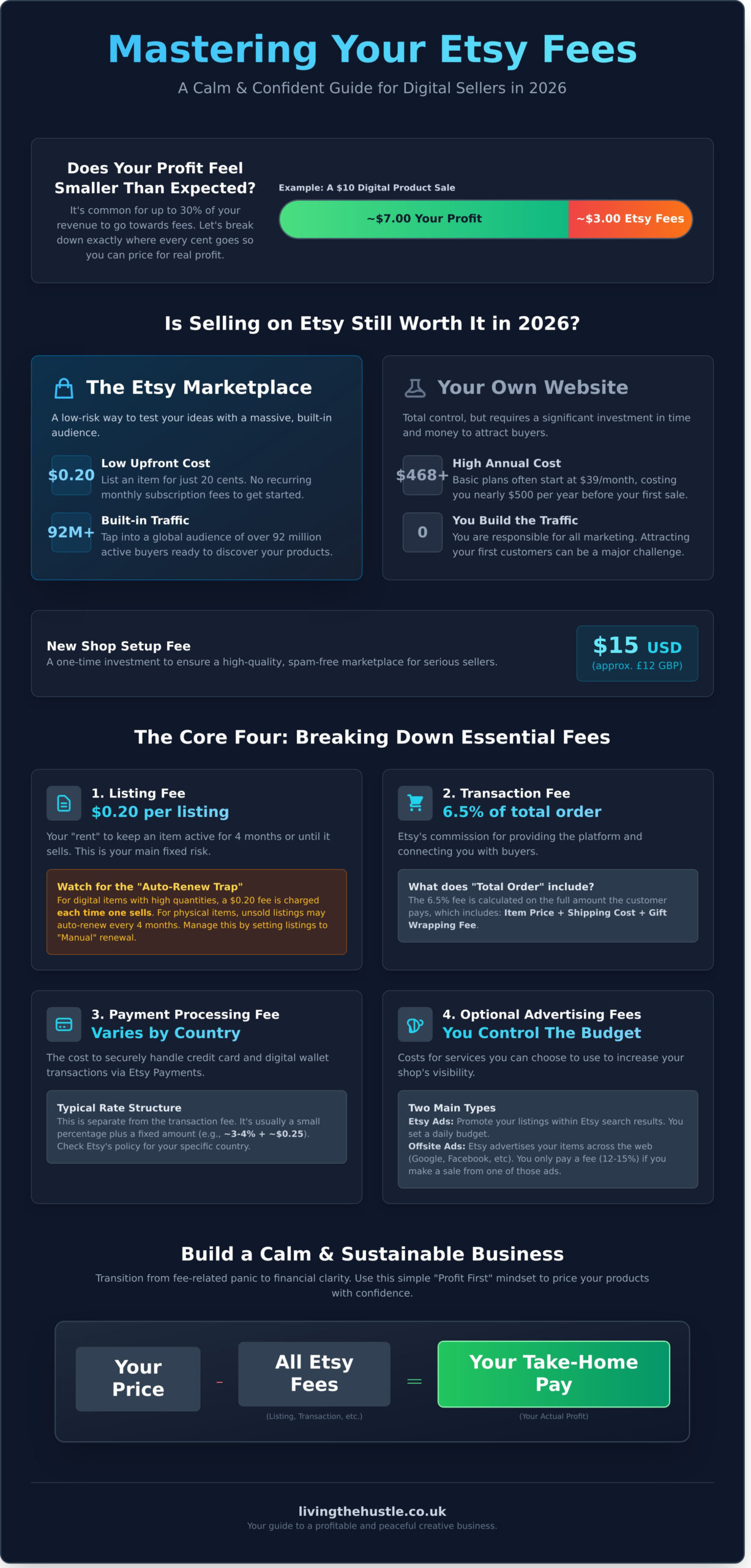 Etsy Fees in 2026: A Calm and Clear Guide for Digital Sellers - Infographic