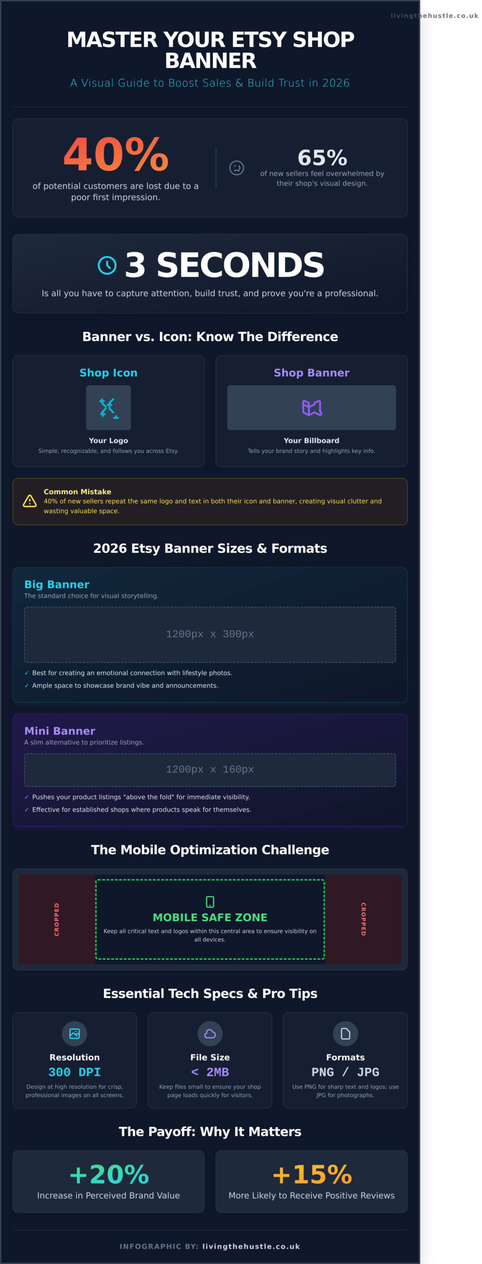 Etsy Shop Banner Guide 2026: Design for Sales and Branding - Infographic