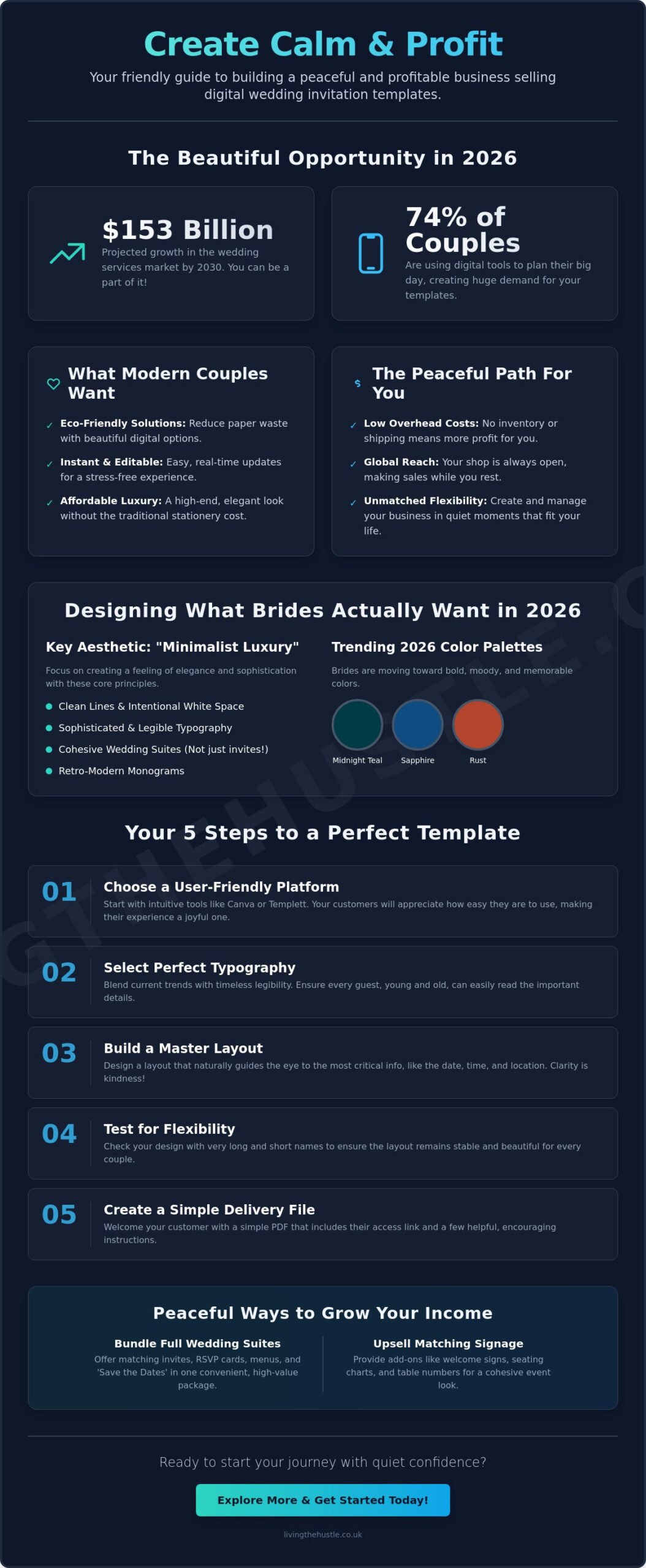 How to Create and Sell Digital Wedding Invitation Templates in 2026: A Calm Guide - Infographic
