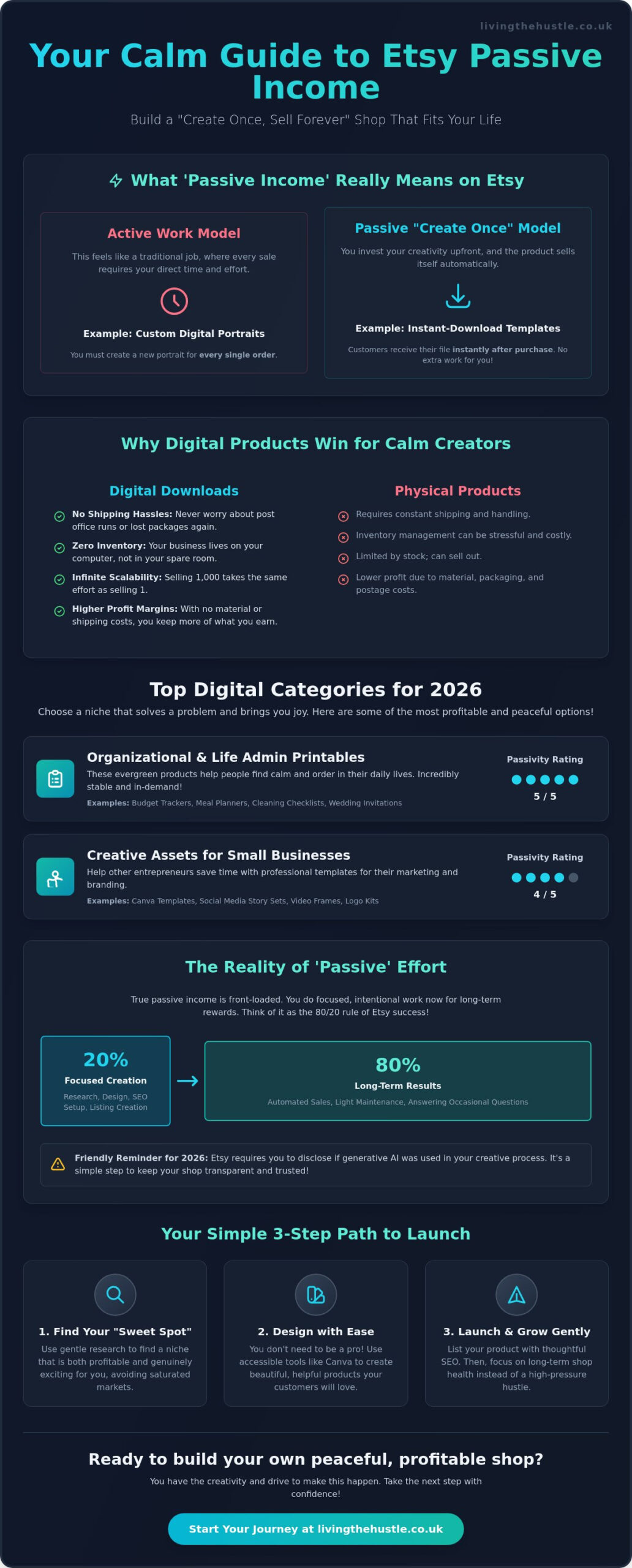 What to Sell on Etsy for Passive Income: A Calm Guide for 2026 - Infographic